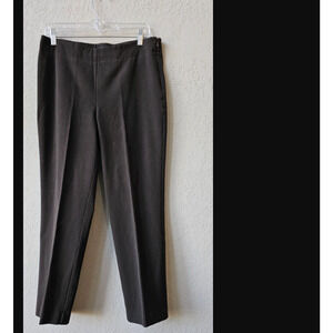 Talbots Womens Classic Side‎ Zip Straight Pants 12WP Petite Dark Brown 34x29